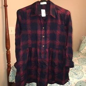 NWT Maurice’s Plaid Peplum Top